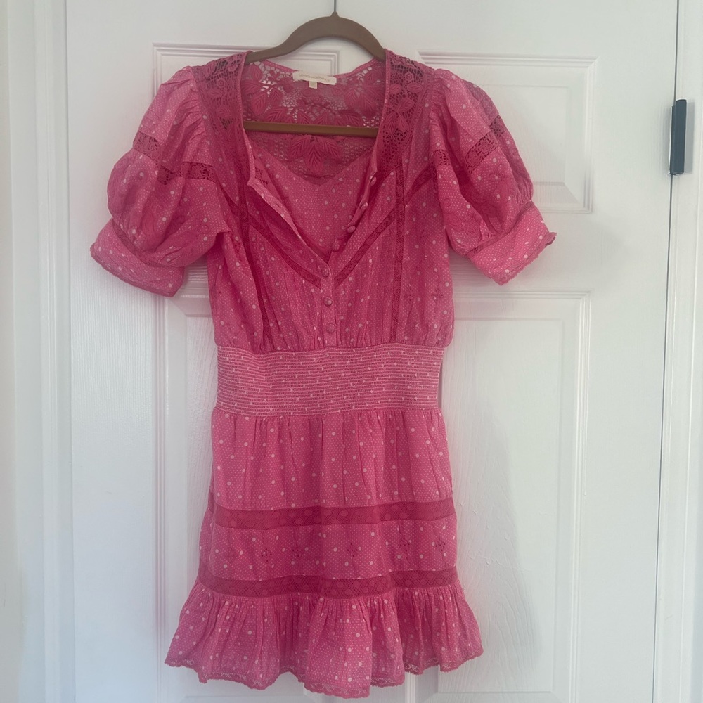Loveshackfancy pink mini dress